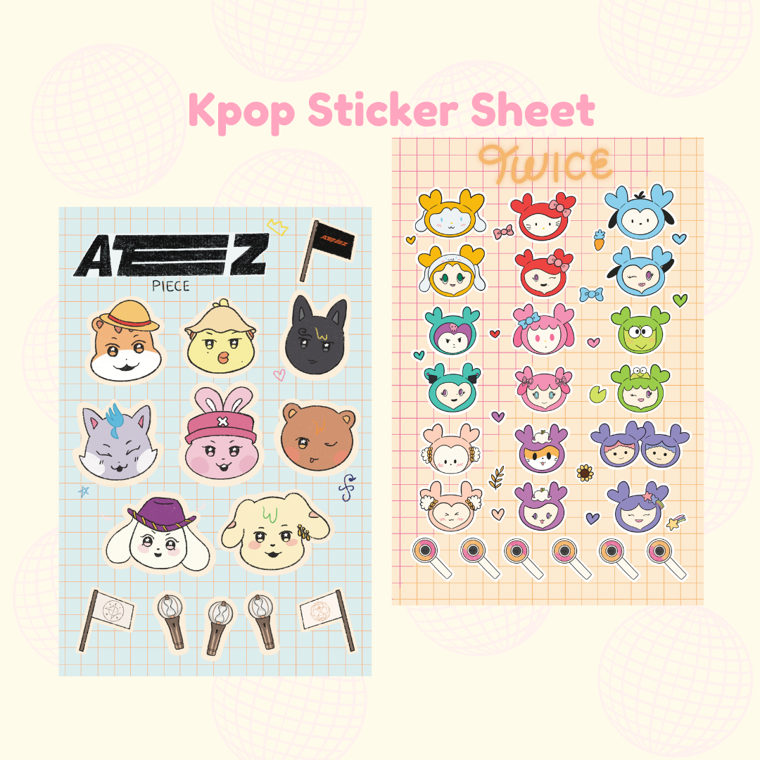 Kpop Deco Vinyl Sticker Sheets