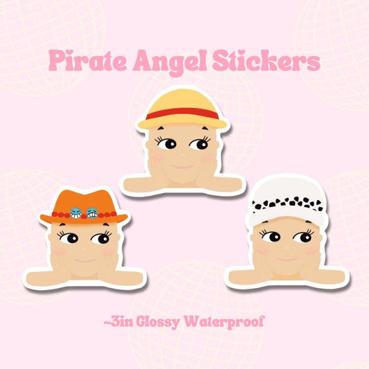 pirate angels || Waterproof Die Cut Sticker, Glossy Vinyl Sticker, Cute, Kawaii, Journaling, Planner, Laptop stickers