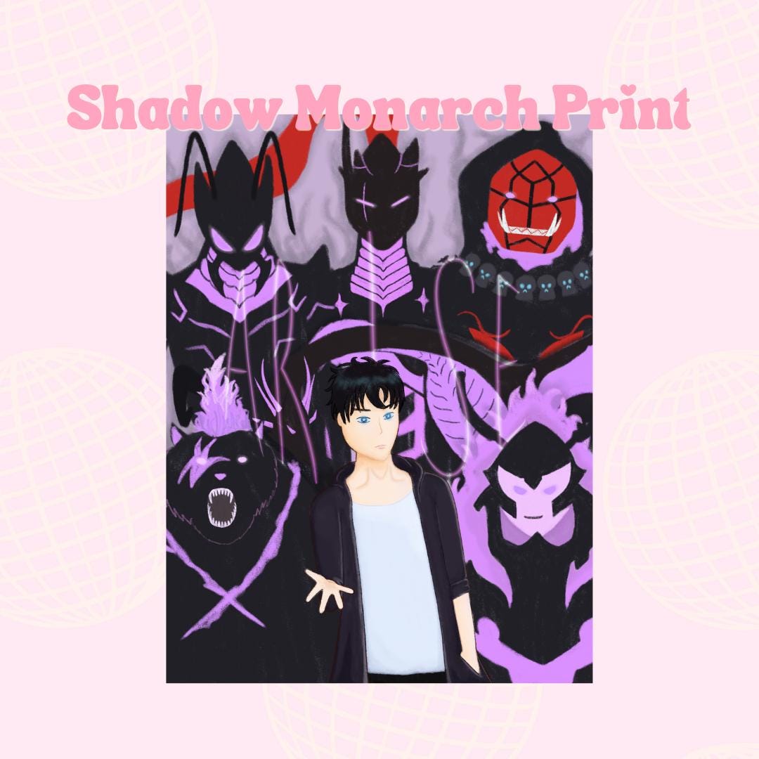 Shadow Monarch Fanart Print || Digital Art, Anime, Manhwa, Art Print