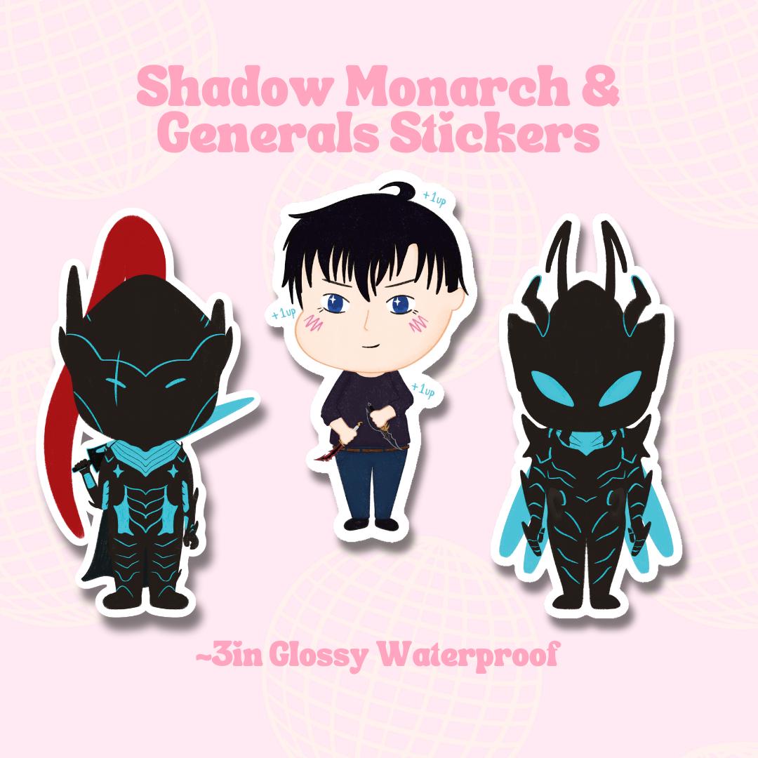 Shadow Monarch & Generals Sticker || Waterproof Die Cut Sticker, Glossy Vinyl Sticker, Anime, Manhwa, Journaling, Planner, Laptop stickers
