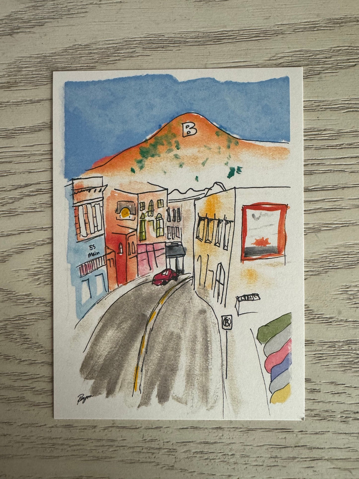 bzb print || Watercolor painting, Bisbee, local artist, arizona art