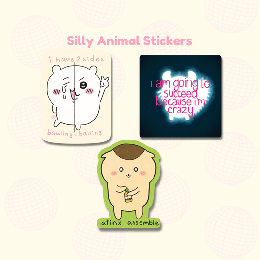 Silly Animal Glossy Vinyl Sticker