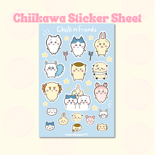 Chiik and Friends Matte Vinyl Sticker Sheet