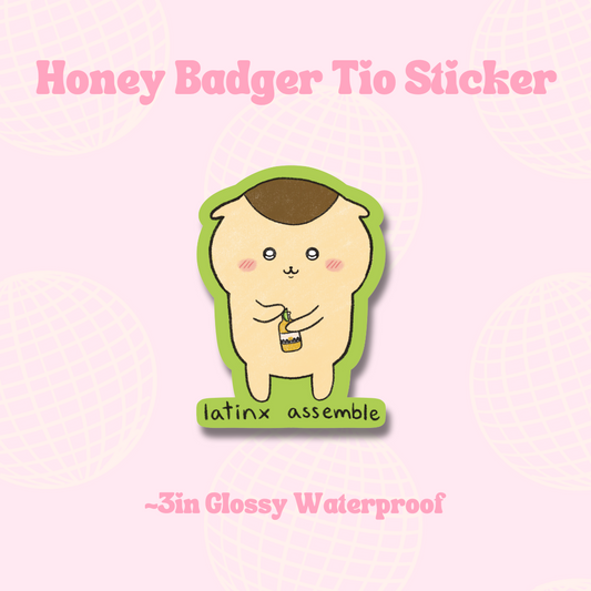 honey badger tio sticker || Waterproof Die Cut Sticker, Glossy Vinyl Sticker, Anime, Journaling, Planner, Laptop stickers