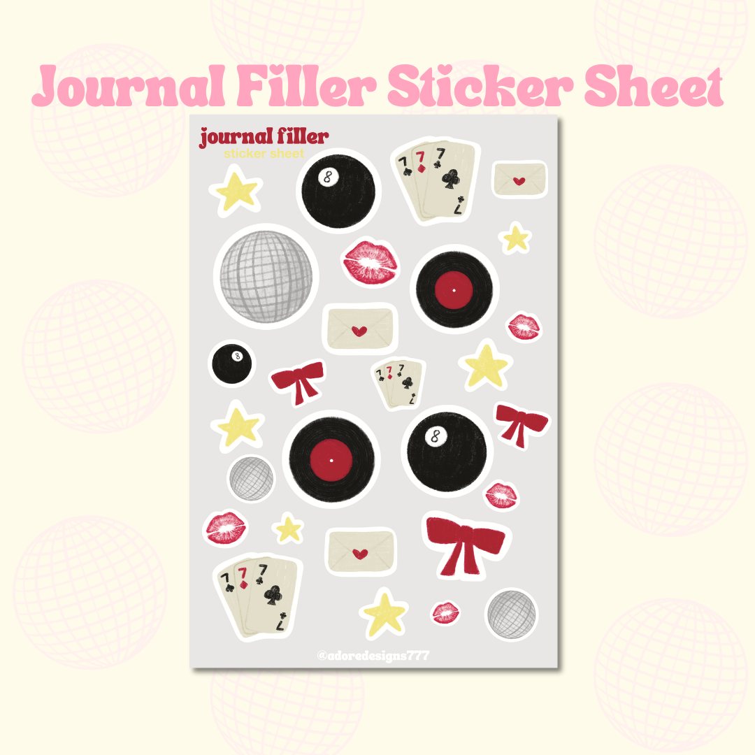 Journal Filler Matte Vinyl Sticker Sheet