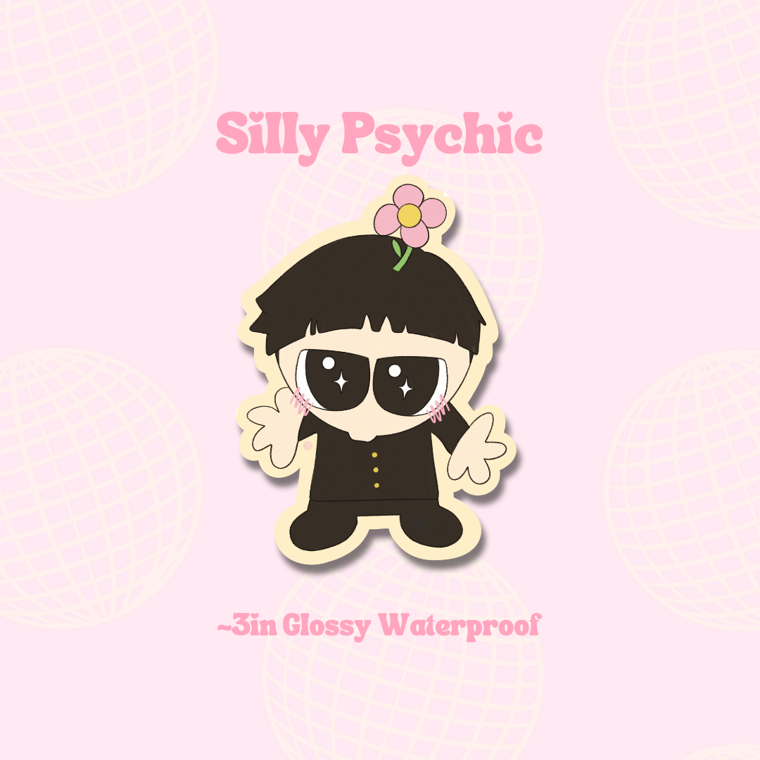 Silly Psychic Sticker || Waterproof Die Cut Sticker, Glossy Vinyl Sticker, Kawaii, Meme, Journaling, Planner, Laptop stickers