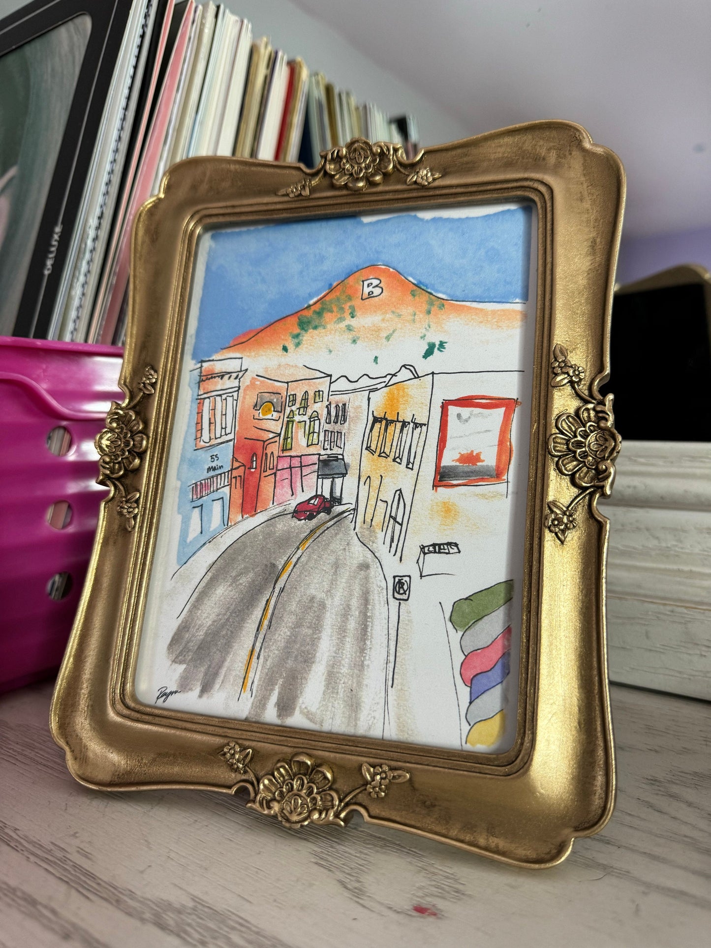 bzb print || Watercolor painting, Bisbee, local artist, arizona art