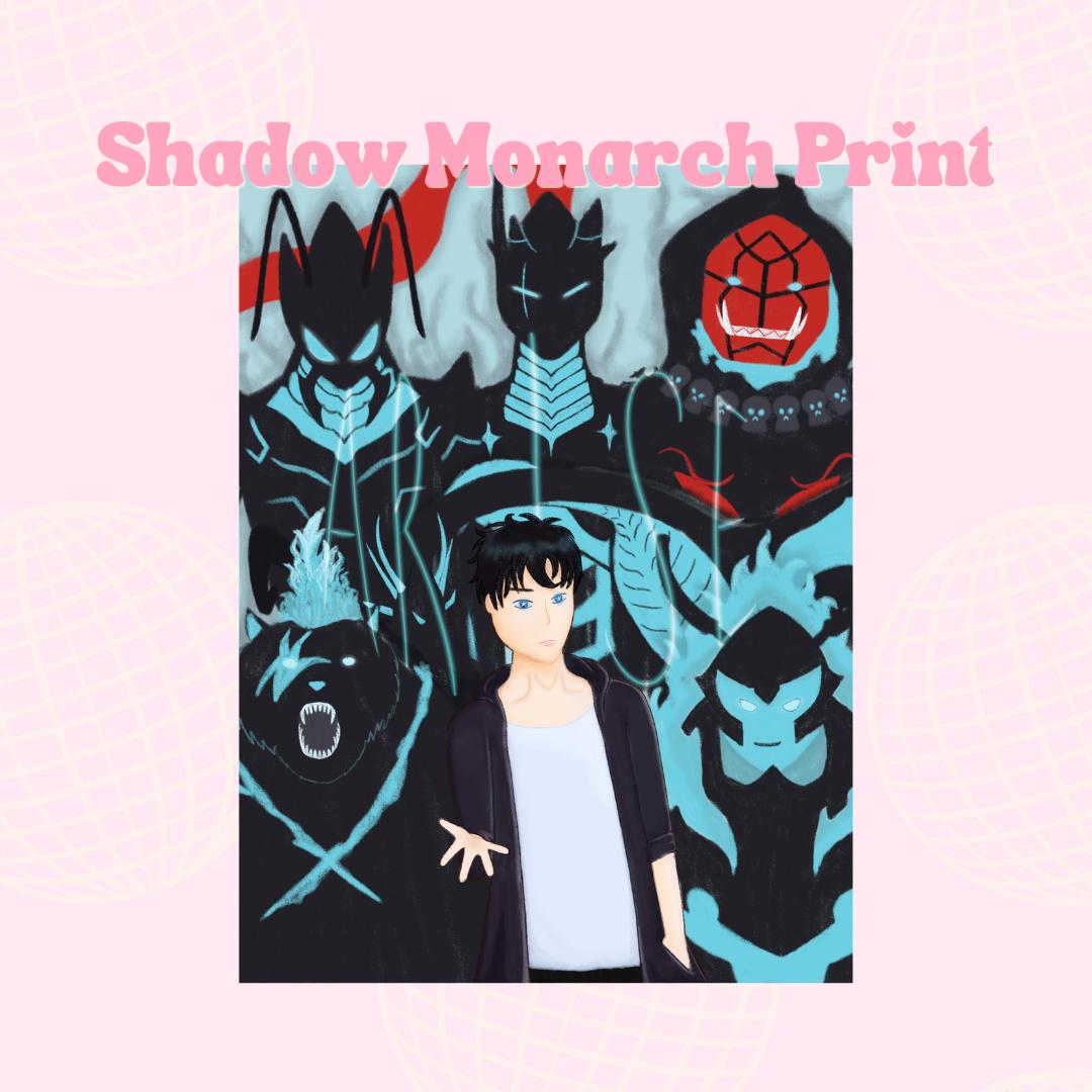 Shadow Monarch Fanart Print || Digital Art, Anime, Manhwa, Art Print