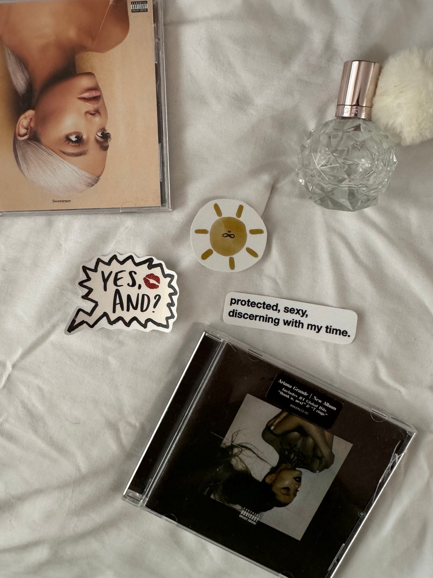 Ariana Grande Inspired Stickers || Waterproof Glossy Diecut Vinyl Sticker, Eternal Sunshine, Yes And, Honeymoon Ave, Waterbottle, Laptop
